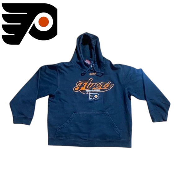 Reebok Other - Reebok‎ Philadelphia Flyers Hoodie Embroidered Size Medium Black XL B12